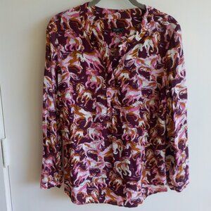 Talbots Blouse - Medium Petite- Long Sleeve - Horse - Pink - Vintage Style (385)